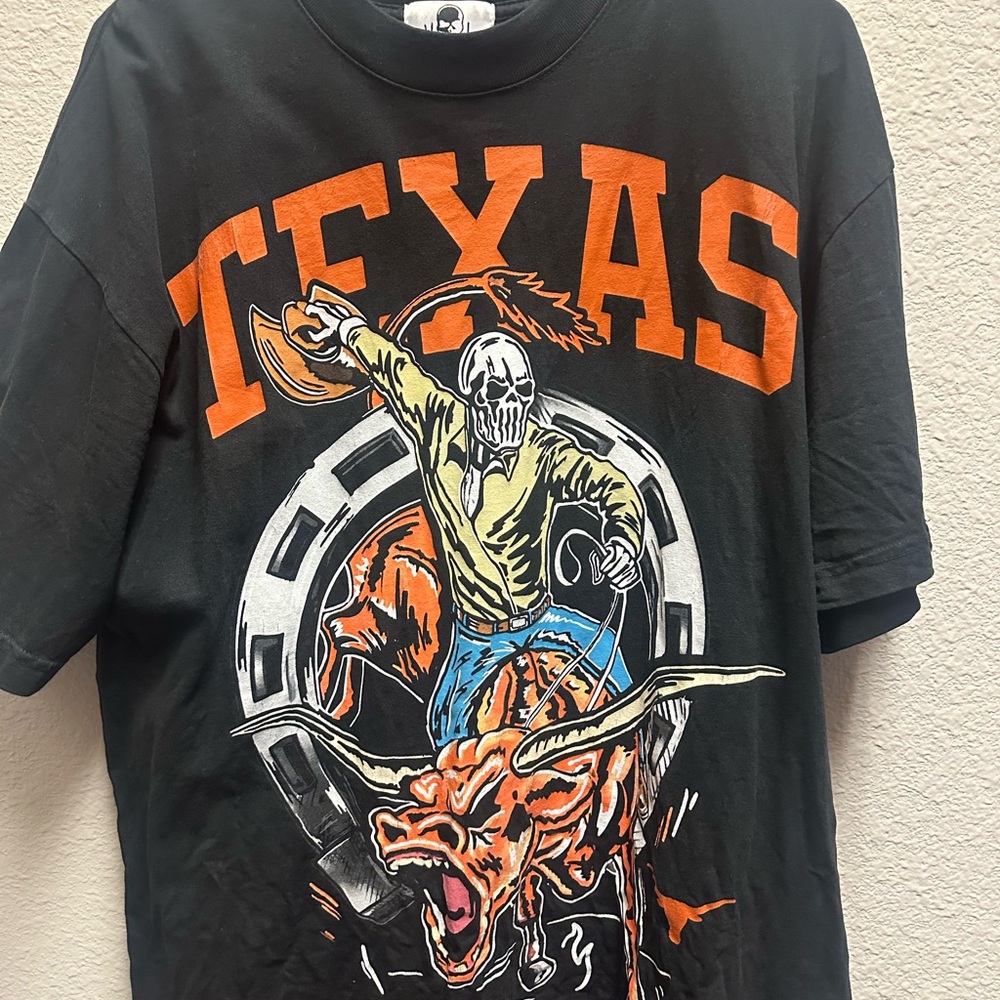 Texas Rodeo Graphic T-Shirt - Black and Orange